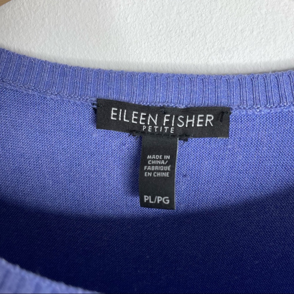 Eileen Fisher Periwinkle Lightweight Cozy Tencel Boxy Sweater Size L Petite - Picture 11 of 14
